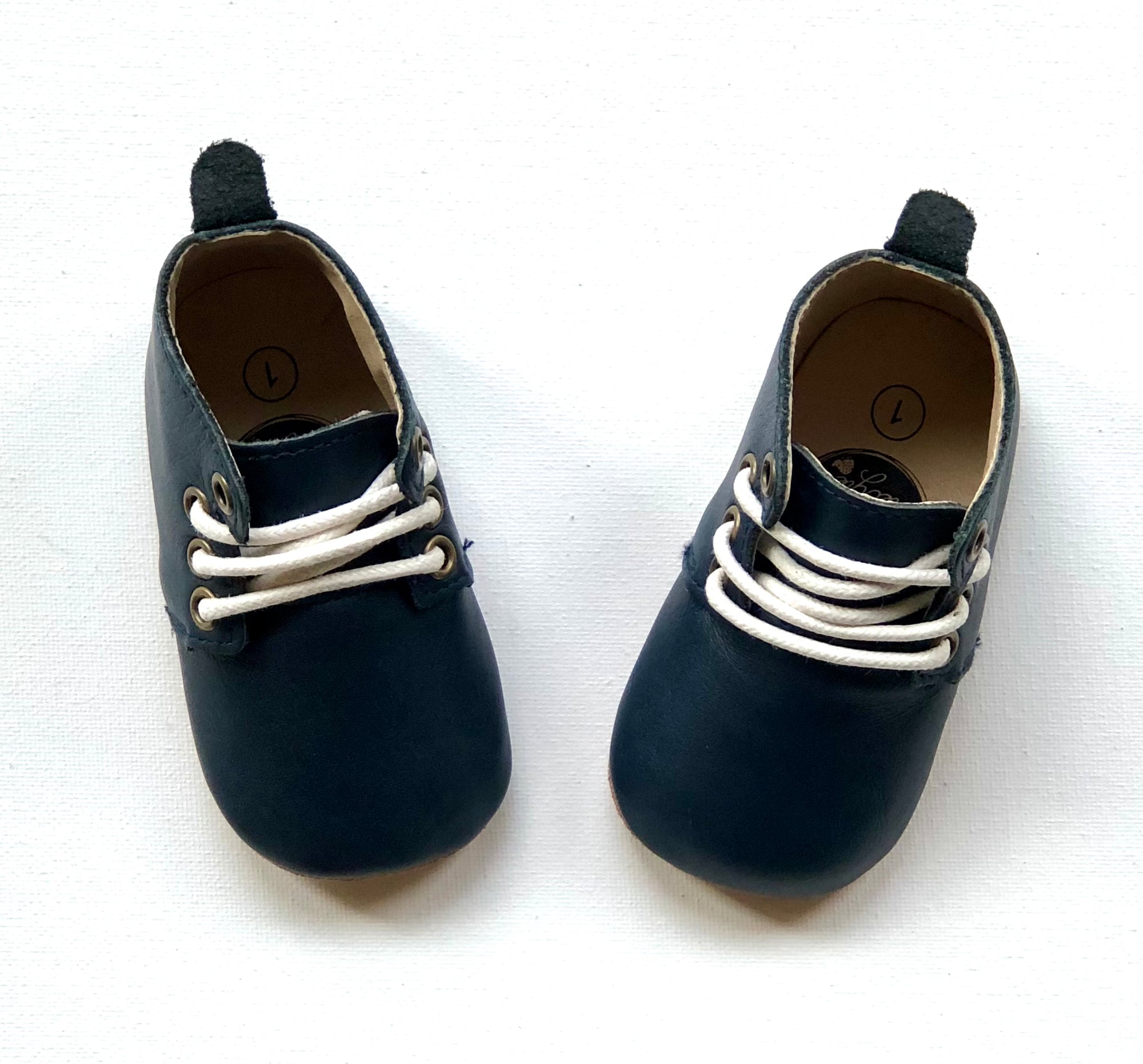 Joie Oxfords Amrin Blue soft sole leather baby shoes for first walkers