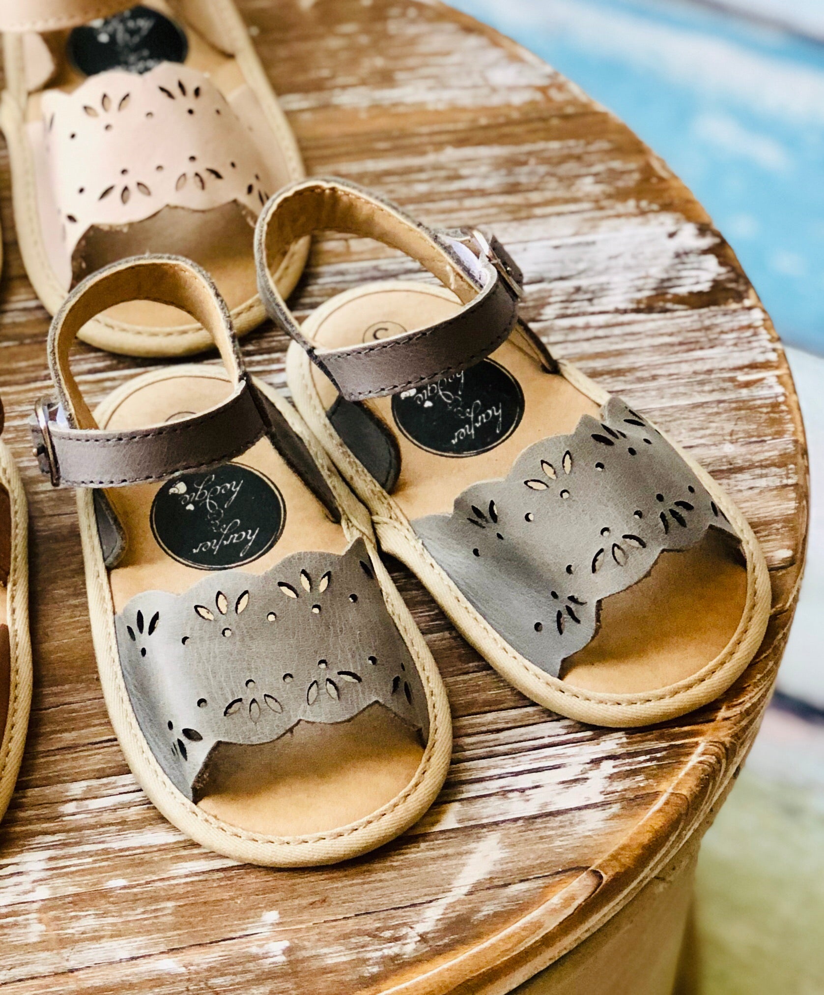 Clara Bea Sandals Pebble Grey - Harper & Hedgie